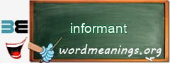 WordMeaning blackboard for informant